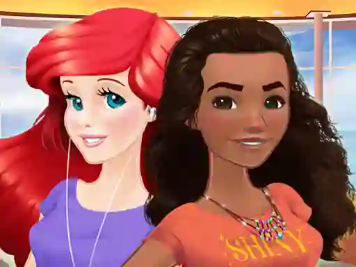 Игра Ariel and Moana Princess on Vacation онлајн