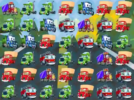 Игра Cartoon Trucks Match 3 онлајн