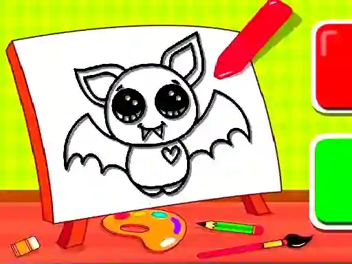 Игра Easy Kids Coloring Bat онлајн