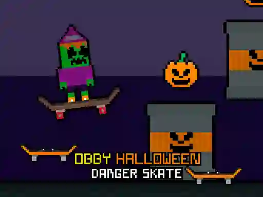 Игра Obby Halloween Danger Skate онлајн
