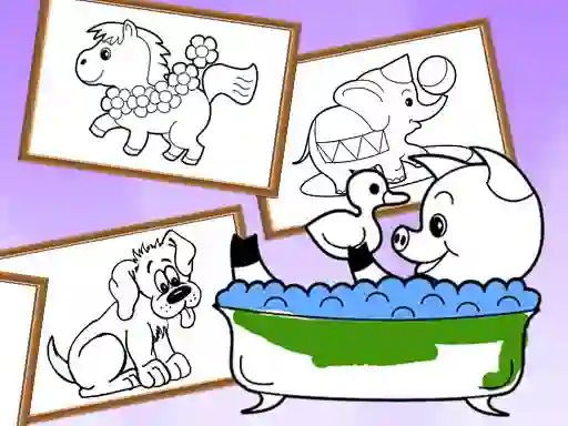 Игра Cartoon Coloring for Kids Animals онлајн