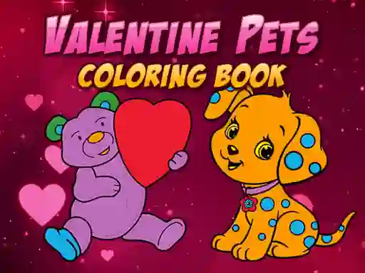 Игра Valentine Pets Coloring Book онлајн