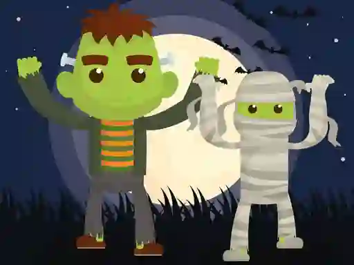 Игра Vampires and Frankenstein Coloring онлајн