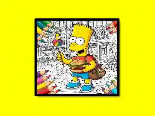 Игра Back To School Simpsons Coloring Book онлајн