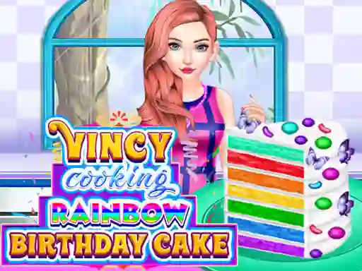 Игра Vincy Cooking Rainbow Birthday Cake онлајн