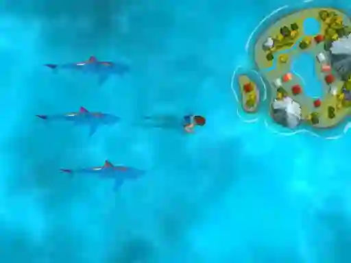Игра Survive the Sharks онлајн