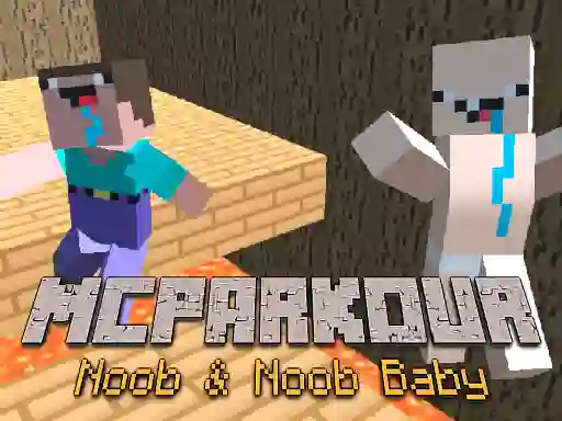 Игра MCParkour Noob & Noob Baby онлајн