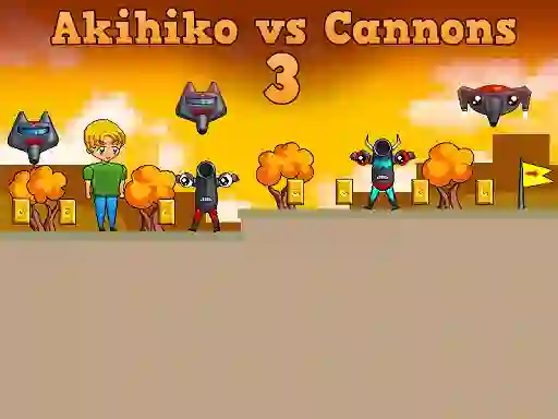 Игра Akihiko vs Cannons 3 онлајн