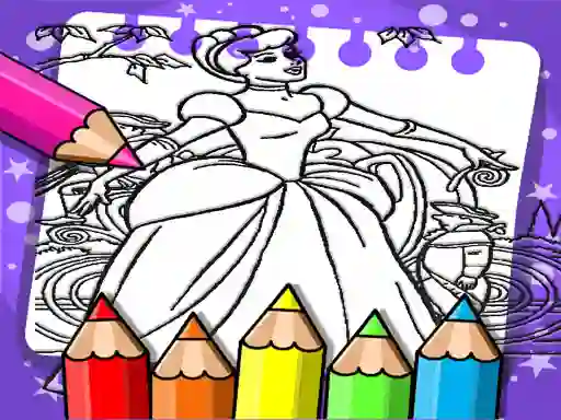 Игра Cinderella Color Book онлајн