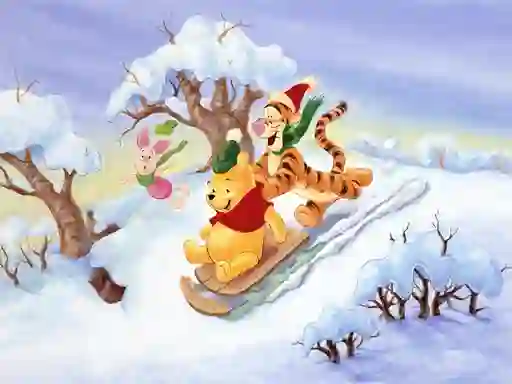 Игра Winnie the Pooh Christmas Jigsaw Puzzle 2 онлајн