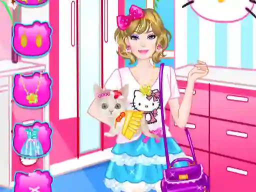 Игра Barbie With Kitty онлајн