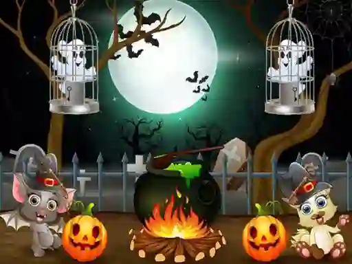 Игра Halloween Twin Ghosts Rescue онлајн