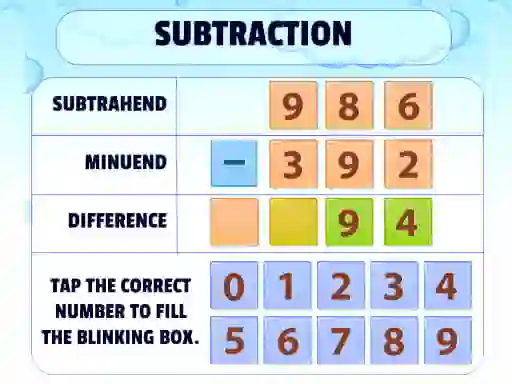Игра Subtraction Practice онлајн