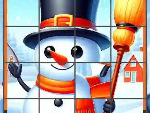 Игра Happy Snowman Puzzle онлајн