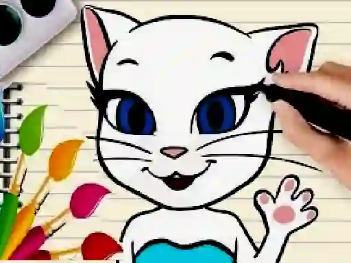 Игра Talking Angela Coloring Book онлајн