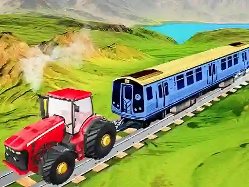 Игра Chain Tractor Train Towing Game 3D онлајн