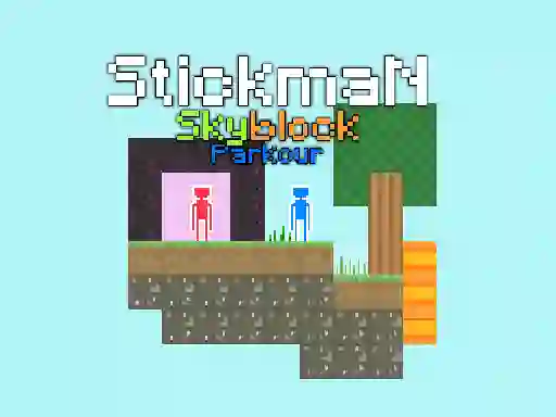 Игра Stickman Skyblock Parkour онлајн