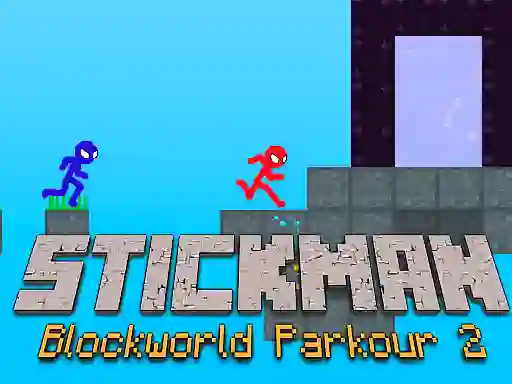 Игра Stickman Blockworld Parkour 2 онлајн