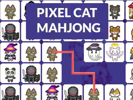 Игра Pixel cat mahjong онлајн