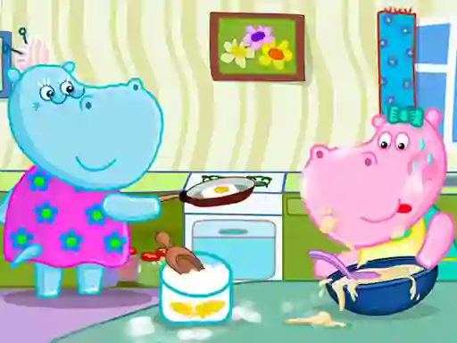 Игра Hippo Cooking School онлајн