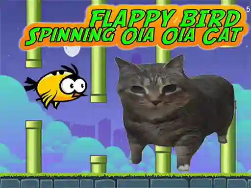 Игра Flappy Bird Spinning oia oia Cat онлајн