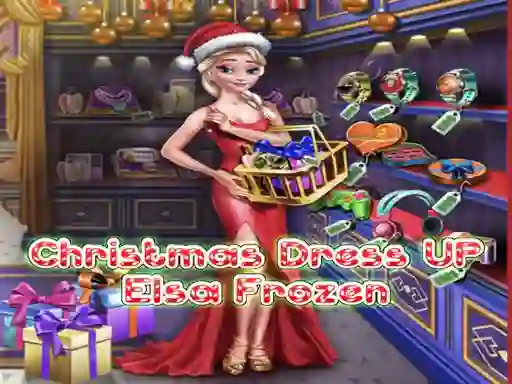 Игра Elsa Frozen Christmas Dress up онлајн
