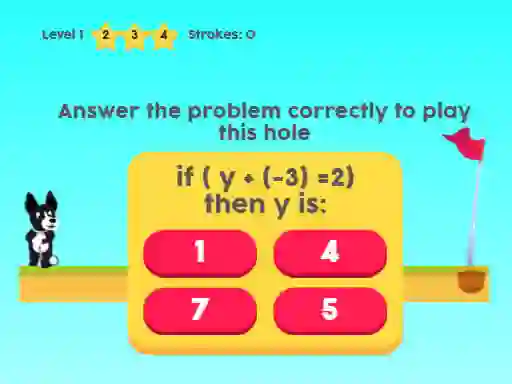 Игра MathPup Golf 4 Algebra онлајн