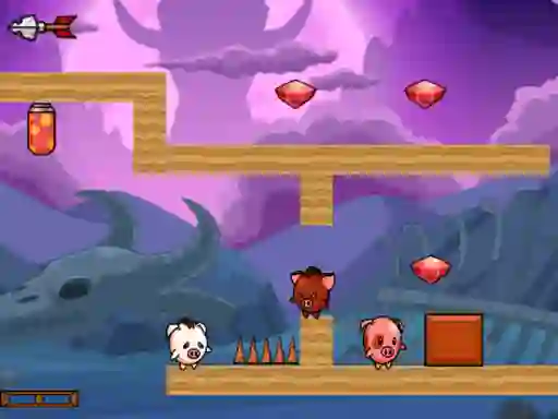 Игра Pig Bros Adventure онлајн