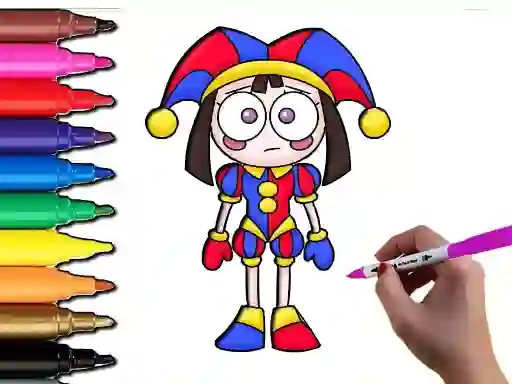 Игра Pomni Coloring Time онлајн