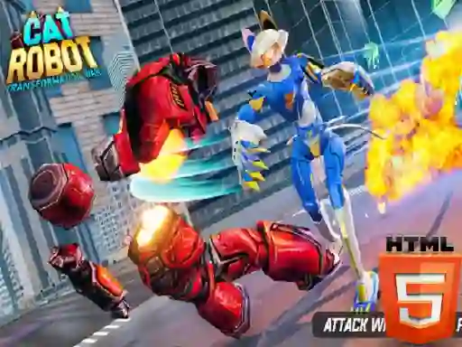 Игра Cat Robot Transform War онлајн