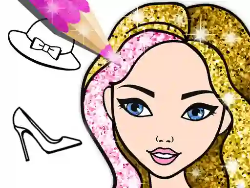 Игра Fashion Coloring Book Glitter онлајн