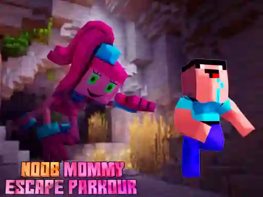 Игра Noob Mommy Escape Parkour онлајн