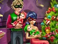 Игра Семеен Божиќ со точки со девојче  онлајн
