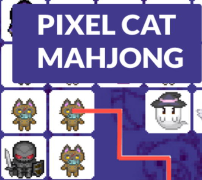 Игра Пиксел мачка Mahjong  онлајн