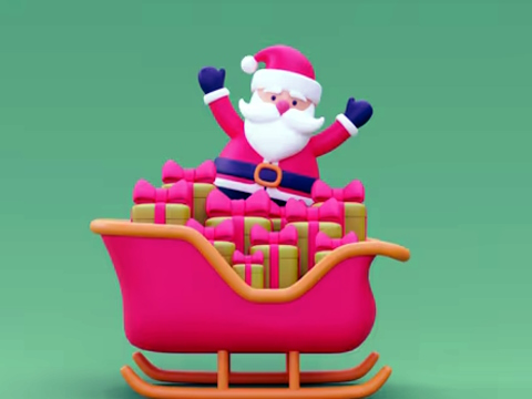 Игра Божиќен јавач на санки 3D  онлајн