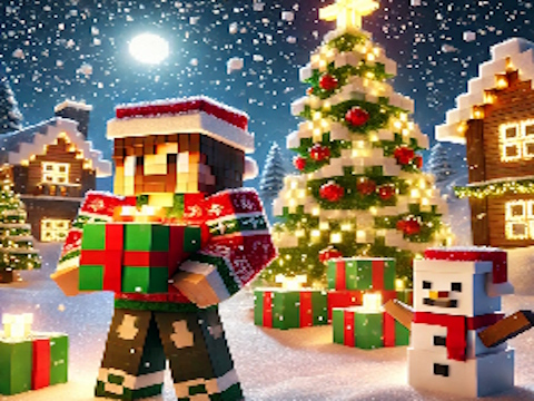 Игра Божиќна сложувалка на Minecraft  онлајн