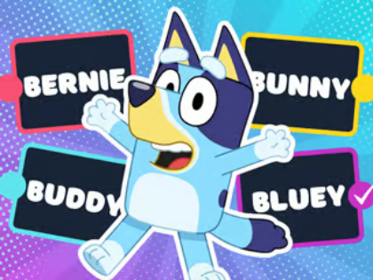 Игра Квиз за деца: Квиз за супер фанови на Bluey  онлајн