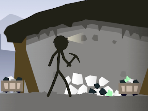 Игра Симулатор за рударство на Stickman  онлајн