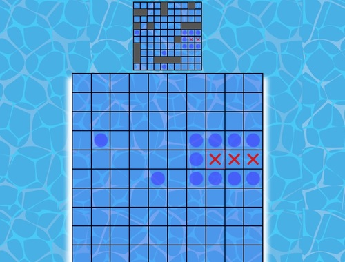 Игра Battleship on клетки  онлајн
