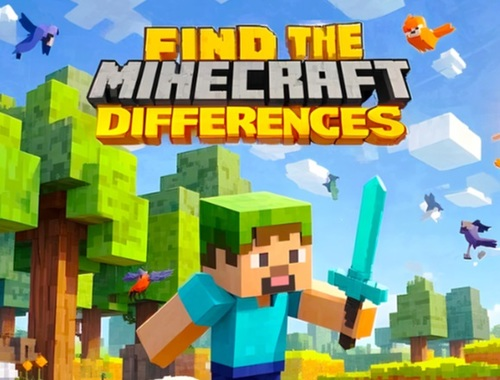 Игра Најдете ги разликите: Minecraft  онлајн