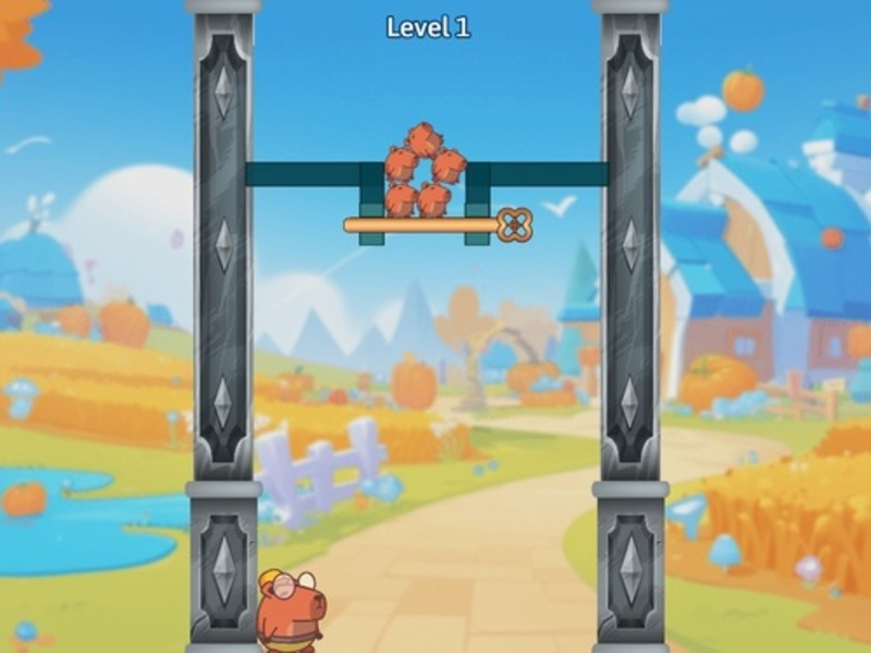 Игра Повлечете ги игличките: Зачувајте ги младенчињата Capybara онлајн